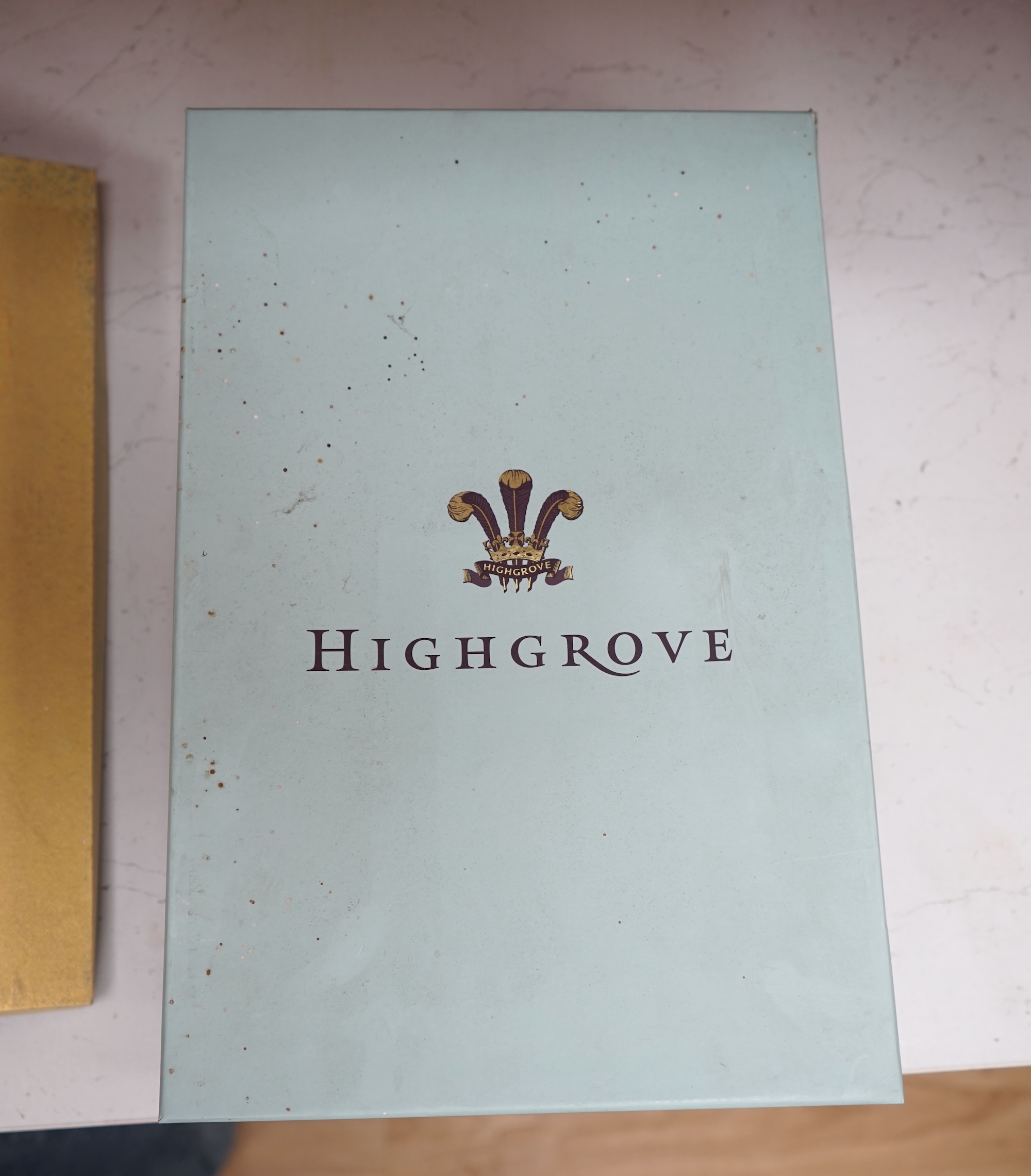 Two bottles of Highgrove champagne, boxed. Condition - good, storage history unknown